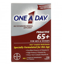 One-A-Day, Proactive 65+, Multivitamin/Multimineral Supplement, For Men & Women, 150 Tablets