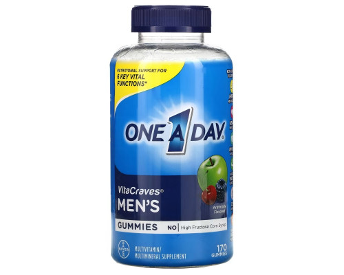 One-A-Day, Men's VitaCraves, Multivitamin/Multimineral Supplement, 170 Gummies One-A-Day, Men's VitaCraves, Multivitamin/Multimineral Supplement, 170 Gummies