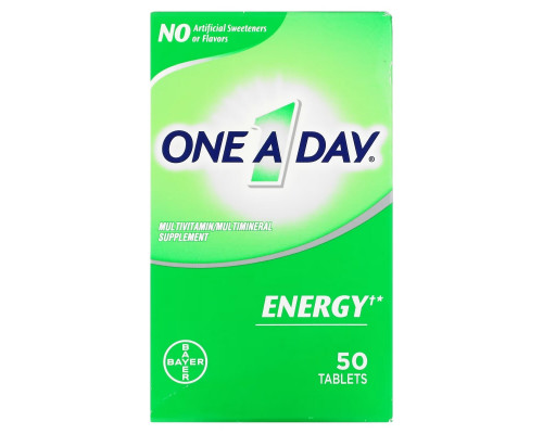 One-A-Day, Energy, Multivitamin/ Multimineral Supplement, 50 Tablets One-A-Day, Energy, Multivitamin/ Multimineral Supplement, 50 Tablets