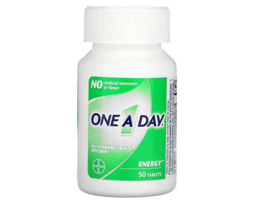 One-A-Day, Energy, Multivitamin/ Multimineral Supplement, 50 Tablets One-A-Day, Energy, Multivitamin/ Multimineral Supplement, 50 Tablets