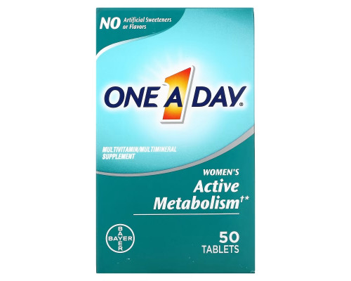 One-A-Day, Women's Active Metabolism, Multivitamin/ Multimineral Supplement, 50 Tablets One-A-Day, Women's Active Metabolism, Multivitamin/ Multimineral Supplement, 50 Tablets