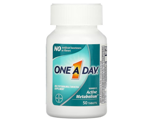 One-A-Day, Women's Active Metabolism, Multivitamin/ Multimineral Supplement, 50 Tablets One-A-Day, Women's Active Metabolism, Multivitamin/ Multimineral Supplement, 50 Tablets