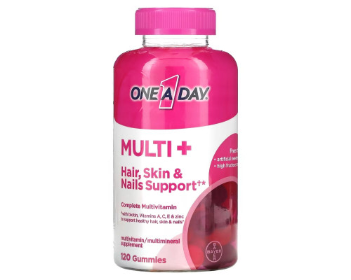 One-A-Day, Multi + Hair, Skin & Nails Support, 120 Gummies One-A-Day, Multi + Hair, Skin & Nails Support, 120 Gummies