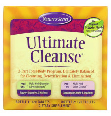 Nature's Secret, Ultimate Cleanse, 2 Part Total-Body Program, 2 Bottles, 120 Tablets Each