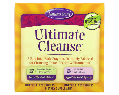Nature's Secret, Ultimate Cleanse, 2 Part Total-Body Program, 2 Bottles, 120 Tablets Each Nature's Secret, Ultimate Cleanse, 2 Part Total-Body Program, 2 Bottles, 120 Tablets Each