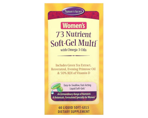 Nature's Secret, Women's 73 Nutrient Soft-Gel Multi with Omega-3 Oils, 60 Liquid Soft-Gels Nature's Secret, Women's 73 Nutrient Soft-Gel Multi with Omega-3 Oils, 60 Liquid Soft-Gels