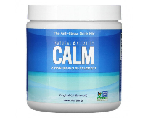 Магний Natural Vitality, CALM, антистрессовая смесь для напитков, без добавок, 226 г (8 унций) Магний Natural Vitality, CALM, антистрессовая смесь для напитков, без добавок, 226 г (8 унций)