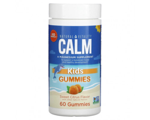 Детское здоровье Natural Vitality, CALM, детские жевательные таблетки, сладкие цитрусовые, 60 жевательных таблеток Детское здоровье Natural Vitality, CALM, детские жевательные таблетки, сладкие цитрусовые, 60 жевательных таблеток