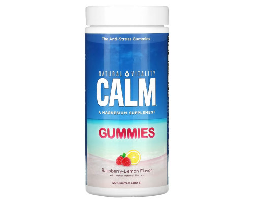 Natural Vitality, Calm Gummies, The Anti-Stress Gummies, Raspberry-Lemon Flavor, 120 Gummies Natural Vitality, Calm Gummies, The Anti-Stress Gummies, Raspberry-Lemon Flavor, 120 Gummies