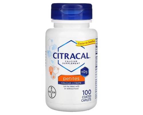 Citracal, Calcium Supplement + D3, Petites, 100 Coated Caplets Citracal, Calcium Supplement + D3, Petites, 100 Coated Caplets