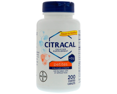 Citracal, Bayer, цитрат кальция + D3, маленькие таблетки, 200 таблеток, покрытых оболочкой Citracal, Bayer, цитрат кальция + D3, маленькие таблетки, 200 таблеток, покрытых оболочкой