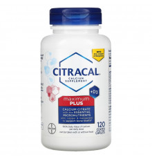 Citracal, Calcium Supplement + D3, Maximum Plus, 120 Coated Caplets