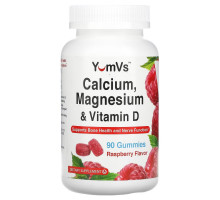 Yum-Vs, Calcium, Magnesium & Vitamin D, Raspberry, 90 Gummies