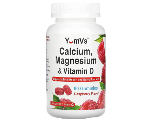 Yum-Vs, Calcium, Magnesium & Vitamin D, Raspberry, 90 Gummies Yum-Vs, Calcium, Magnesium & Vitamin D, Raspberry, 90 Gummies