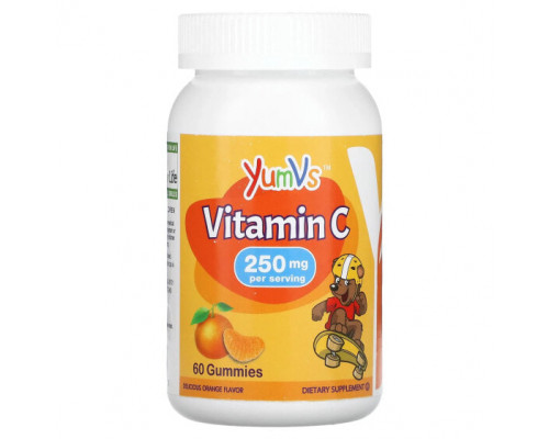 От гриппа и простуды YumV's, Kids, Vitamin C, Delicious Orange, 250 mg, 60 Gummies От гриппа и простуды YumV's, Kids, Vitamin C, Delicious Orange, 250 mg, 60 Gummies