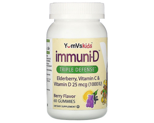 YumV's, Sambucus Elderberry with Vitamin C & D (Immuni-D), 60 Chewables YumV's, Sambucus Elderberry with Vitamin C & D (Immuni-D), 60 Chewables