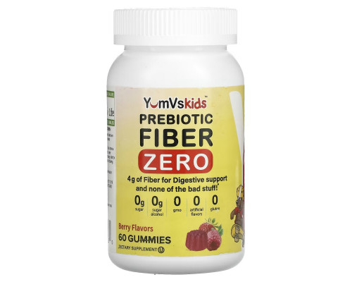 Yum-Vs, Prebiotic Fiber Zero, Berry, 2 g, 60 Gummies Yum-Vs, Prebiotic Fiber Zero, Berry, 2 g, 60 Gummies