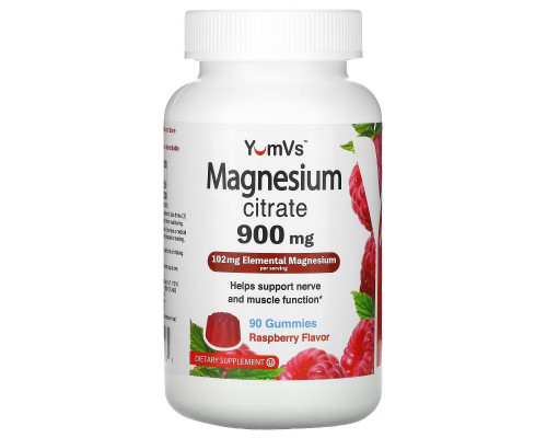 YumV's, Magnesium Citrate, Raspberry , 900 mg, 90 Gummies YumV's, Magnesium Citrate, Raspberry , 900 mg, 90 Gummies