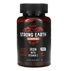 Витамин C YumV's, Strong Earth, железо с витамином C, виноград, 60 жевательных таблеток