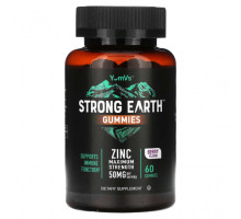 Цинк YumV's, Strong Earth, жевательные мармеладки, цинк, максимальная сила действия, ягоды, 25 мг, 60 жевательных таблеток