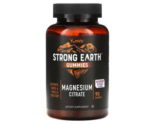 Магний YumV's, Жевательные мармеладки Strong Earth, цитрат магния, малина и персик, 90 жевательных таблеток Магний YumV's, Жевательные мармеладки Strong Earth, цитрат магния, малина и персик, 90 жевательных таблеток