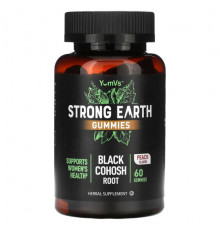 Регуляция гормонального фона YumV's, Strong Earth, жевательные мармеладки, корень черного кохоша, персик, 60 жевательных таблеток