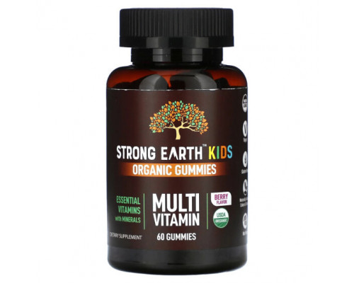 Витаминно-минеральные комплексы YumV's, Strong Earth Kids, органические жевательные мармеладки, мультивитамины, ягоды, 60 жевательных таблеток Витаминно-минеральные комплексы YumV's, Strong Earth Kids, органические жевательные мармеладки, мультивитамины, ягоды, 60 жевательных таблеток