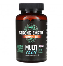 Витаминно-минеральные комплексы YumV's, Strong Earth, жевательные мармеладки для подростков, малина, 90 жевательных таблеток