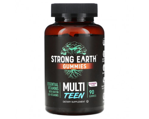 Витаминно-минеральные комплексы YumV's, Strong Earth, жевательные мармеладки для подростков, малина, 90 жевательных таблеток Витаминно-минеральные комплексы YumV's, Strong Earth, жевательные мармеладки для подростков, малина, 90 жевательных таблеток