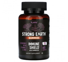 Фрукты и ягоды YumV's, Strong Earth, жевательные таблетки Immune Shield с самбукусом, ягодами, 60 жевательных таблеток