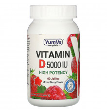 YumV's, Vitamin D, Mixed Berry Flavor, 5,000 IU, 60 Jellies