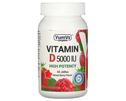 YumV's, Vitamin D, Mixed Berry Flavor, 5,000 IU, 60 Jellies YumV's, Vitamin D, Mixed Berry Flavor, 5,000 IU, 60 Jellies