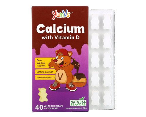 Yum-V's Calcium Plus D White Chocolate Flavor 40 Bears Yum-V's Calcium Plus D White Chocolate Flavor 40 Bears