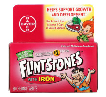 Flintstones, Детские мультивитамины с железом, фруктовый вкус 60 жевательных таблеток