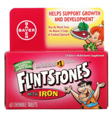 Flintstones, Детские мультивитамины с железом, фруктовый вкус 60 жевательных таблеток