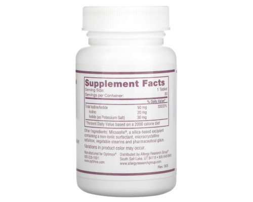Optimox Corporation, Iodoral, IOD-50, 50 mg, 30 Tablets Optimox Corporation, Iodoral, IOD-50, 50 mg, 30 Tablets