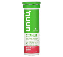 Nuun, Hydration, Vitamins, Effervescent Vitamin Supplement, Strawberry Melon, 12 Tablets