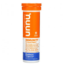 БАДы для укрепления иммунитета Nuun, Hydration, Immunity, шипучая добавка для иммунитета, голубика и мандарин, 10 таблеток