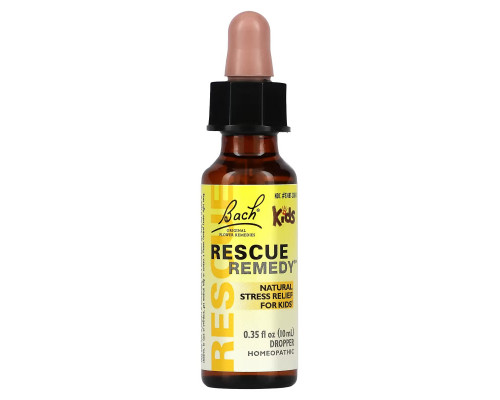 Bach, Original Flower Remedies, спасательная капельница, натуральное средство для снятия стресса для детей, без спирта, 10 мл (0,35 жидк. Унции) Bach, Original Flower Remedies, спасательная капельница, натуральное средство для снятия стресса для детей, без спирта, 10 мл (0,35 жидк. Унции)