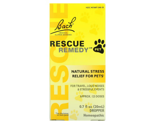 Bach, Original Flower Remedies, Rescue Remedy Pet, Natural Stress Relief, 0.7 fl oz (20 ml) Bach, Original Flower Remedies, Rescue Remedy Pet, Natural Stress Relief, 0.7 fl oz (20 ml)