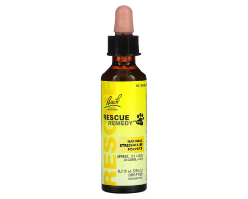 Bach, Original Flower Remedies, Rescue Remedy Pet, Natural Stress Relief, 0.7 fl oz (20 ml) Bach, Original Flower Remedies, Rescue Remedy Pet, Natural Stress Relief, 0.7 fl oz (20 ml)