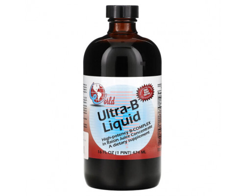 Витамины группы B World Organic, Ultra-B, жидкий продукт, 474 мл (16 жидк. унций) Витамины группы B World Organic, Ultra-B, жидкий продукт, 474 мл (16 жидк. унций)
