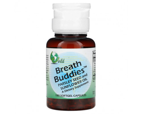 Растительные экстракты и настойки World Organic, Breath Buddies, 180 капсул Растительные экстракты и настойки World Organic, Breath Buddies, 180 капсул