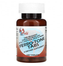 Железо World Organic, Ferro-Tone, таблетки, 100 таблеток