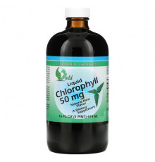 Хлорофилл World Organic, Жидкий хлорофилл, натуральная мята, 50 мг, 16 жидких унций (474 мл)