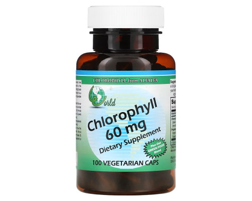World Organic Хлорофилл 60 мг 100 капсул World Organic Хлорофилл 60 мг 100 капсул