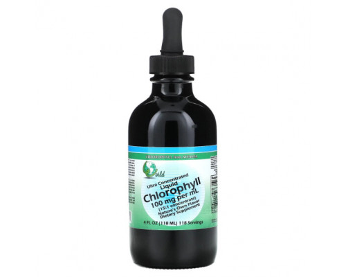 Хлорофилл World Organic, ультраконцентрированный жидкий хлорофилл, 100 мг, 118 мл (4 жидк. унции)