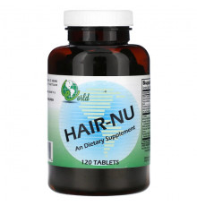 Для волос и ногтей World Organic, HAIR-NU`` 120 таблеток