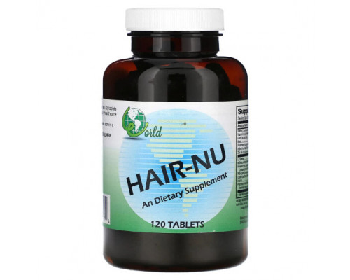 Для волос и ногтей World Organic, HAIR-NU`` 120 таблеток Для волос и ногтей World Organic, HAIR-NU`` 120 таблеток