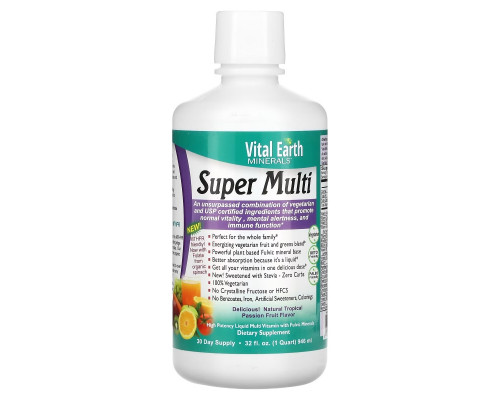 Vital Earth Minerals Super Multi со вкусом натуральной маракуйи 32 жидкие унции (946 мл) Vital Earth Minerals Super Multi со вкусом натуральной маракуйи 32 жидкие унции (946 мл)